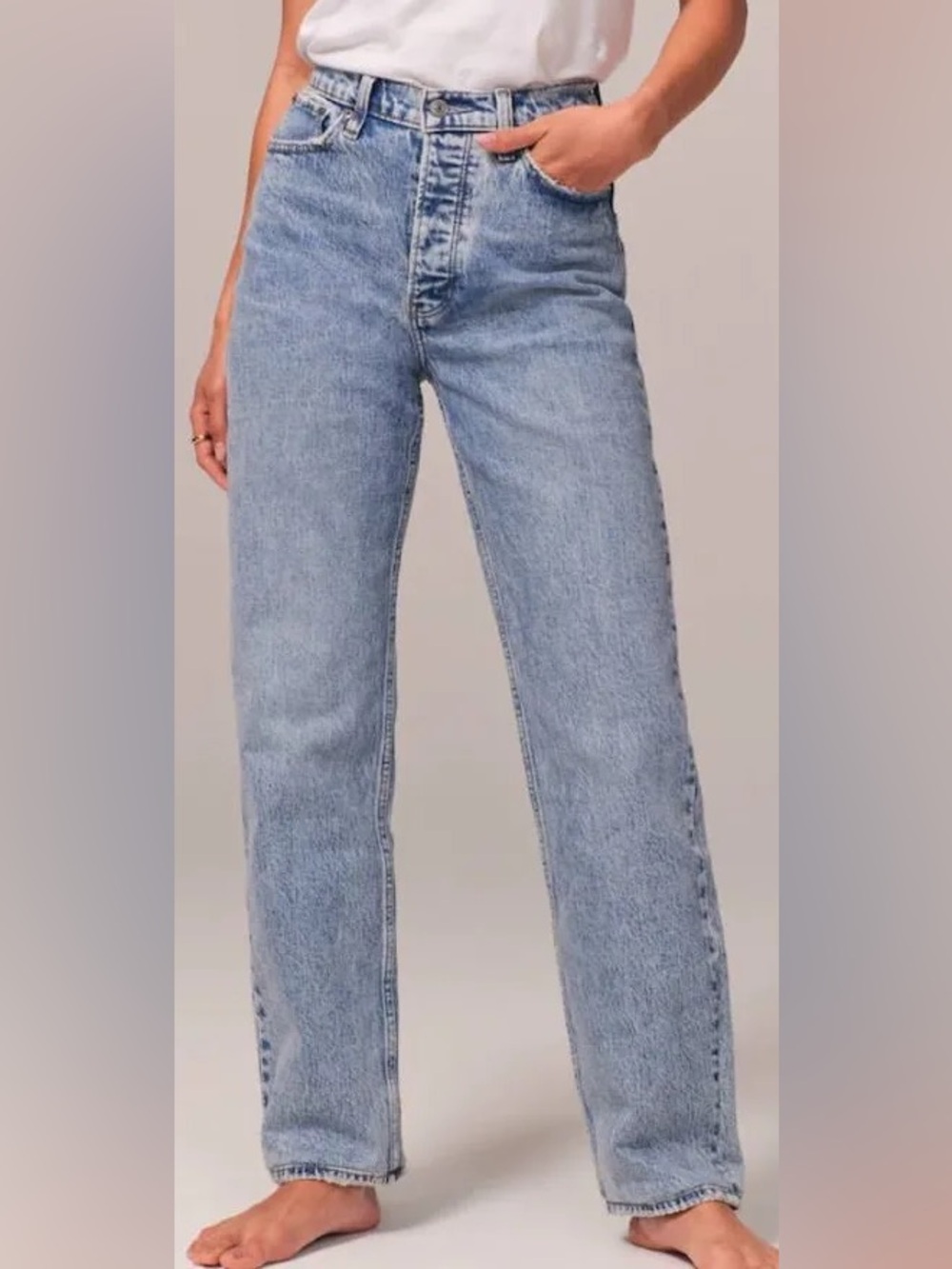 Abercrombie & Fitch The Dad High-Rise Light Wash Jeans Women’s Size 24